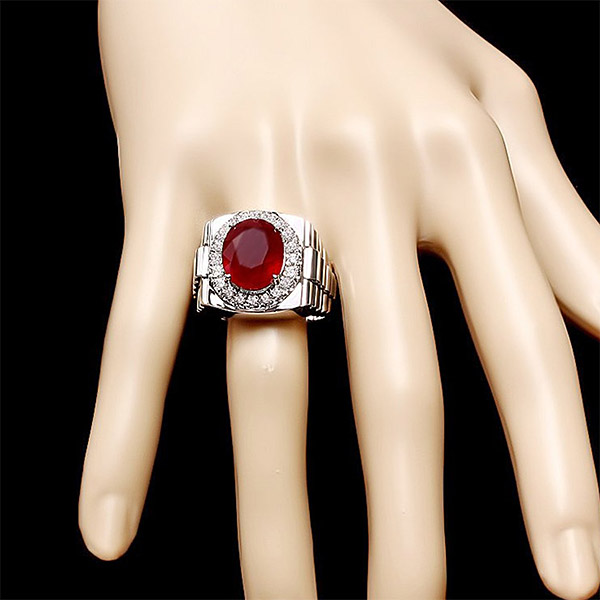 ruby diamond mens ring